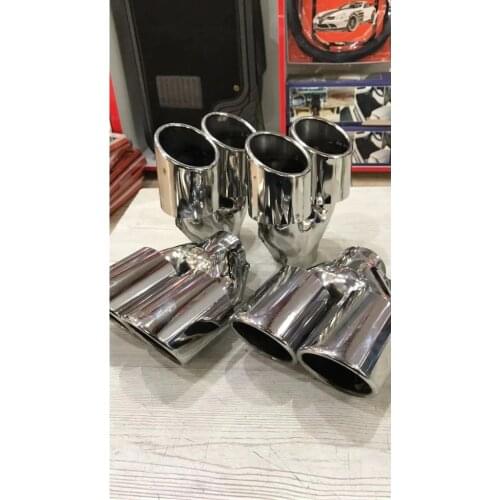 Dual Outlet Exhaust Tip 80 mm Stainless Chrome with Slant Tip iİleri Tip Back Flat Chrome Stainless ÜNİVERSAL Exterior Modified Car accessory