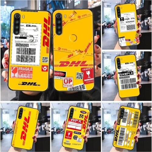 Dhl Express delivery Label Phone case For Xiaomi Redmi Note 7 7A 8 8T 9 9A 9S 10 K30 Pro Ultra Frosted black painting cover 3D