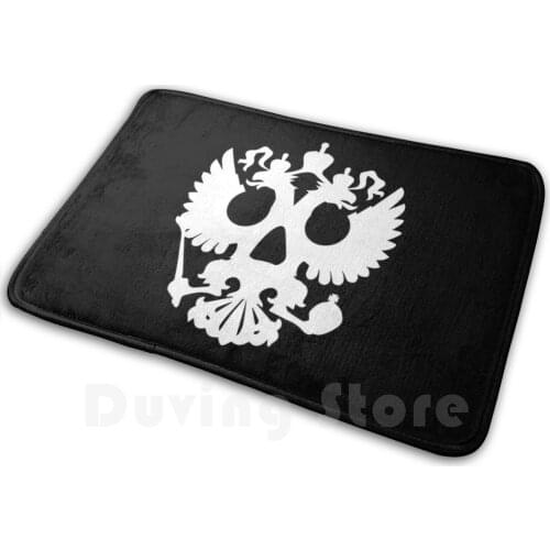 Emblem Of Russia Skull Mat Rug Carpet Anti-Slip Floor Mats Bedroom Police Army Beatings Violence Russia Emblem Coat Of Arms Arms