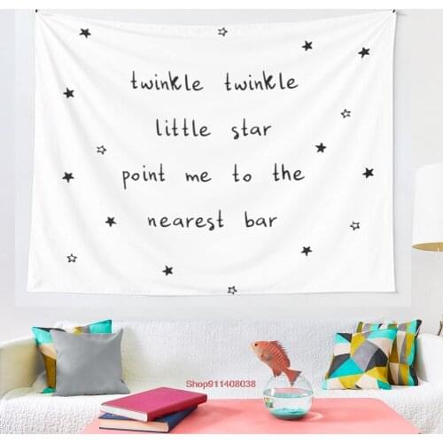 Twinkle Twinkle Little Star Point Me To The Nearest Bar tapestry More Size home living room bedroom decorative wall blanket