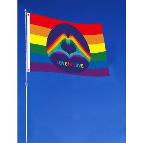 Hot Sale 90x150cm Rainbow Pride Flag Large Durable Love Is Love Decorative Sign Perfect Decor For Home Garden