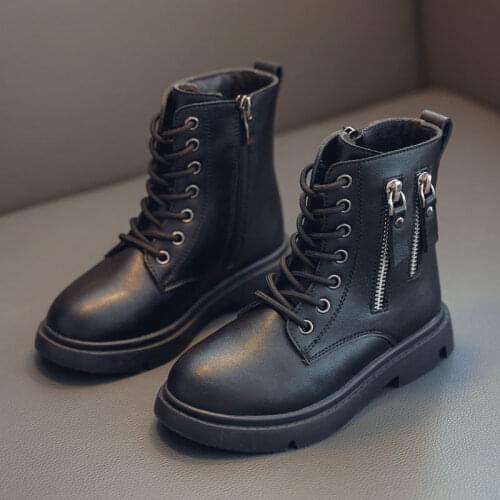 GOZBKA Leather Boots For Girls