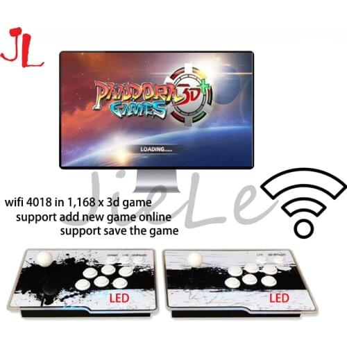 Newest 3D Games Pandora Arcad Game console 4018 in 1 with WIFI PCB Board LED controller with Joystick Button VGA/HDMI to TV