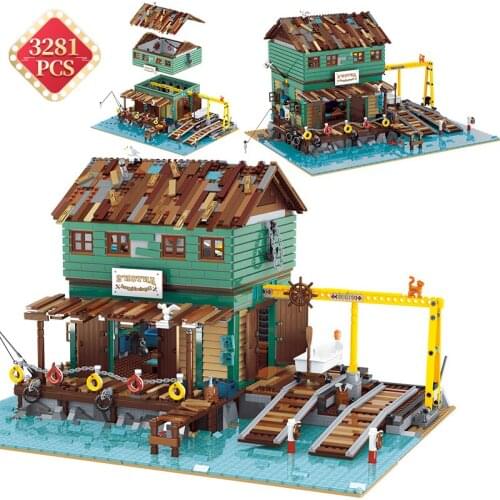 Creator City Street View Construction Series Building Blocks Captains Wharf Bricks House Toys Birthday Gift for Children