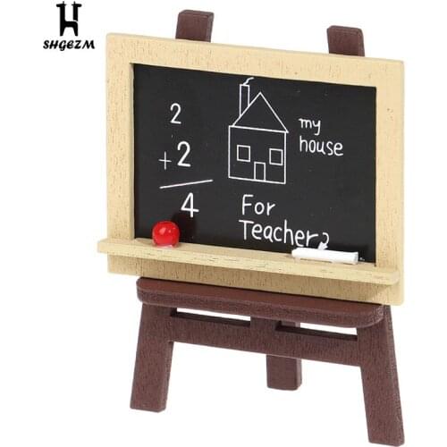 Dollhouser Miniature Blackboard Chalkboard W/ Easel Dollhouse Classroom Accessory For Doll House Decoration Accessories