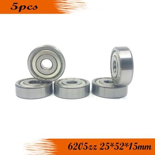 5pcs/Lot 6205ZZ 6205 ZZ 25x52x15mm Mini Ball Bearing Miniature Bearing Deep Groove Ball Bearing Brand New