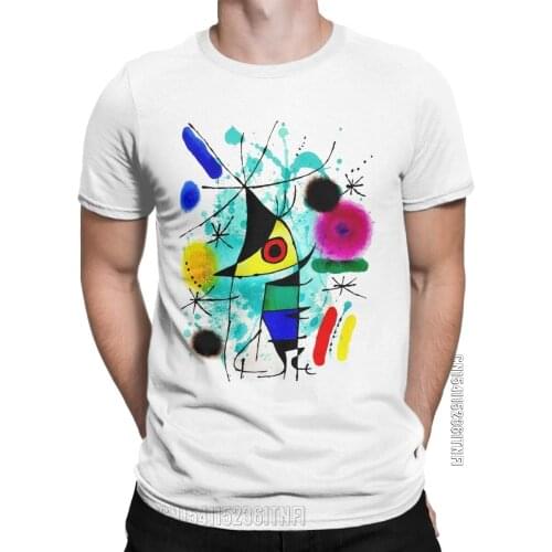 Men Joan Miro The Singing Fish Abstract Surrealism T Shirt 100% Cotton Clothes Vintage Classic Crew Neck Tee Shirt T-Shirts