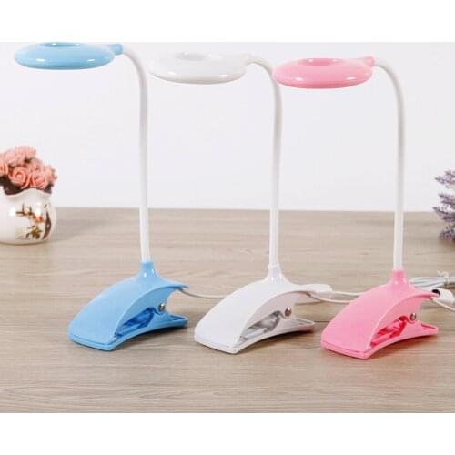 8W Desk Lamp, USB Rechargeable, Clip-on, Night Reading Light, LED, Eye Protection, DC5V