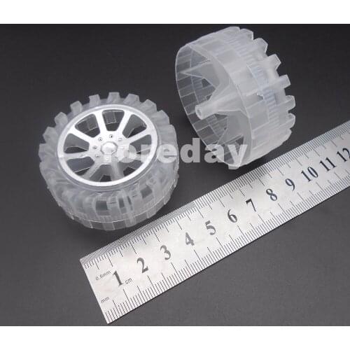 NEW 100PCS Transparent Plastic Tire Wheel RC Model Toy Car Semi Dia.= 55mm for 2.5mm axle 1LOT=100PC *FD459X100