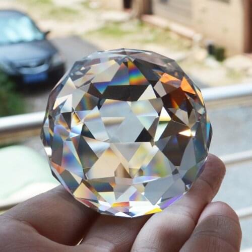 Transparent crystal solid faceted ball crystal bubble ball glass light source pendant