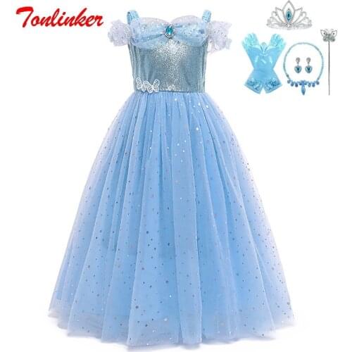 Christmas Girls Princess Costume Sleeveless long Party Dress Kids Carnival Cosplay Fancy Dress Net Butterfly Embroidered Dress