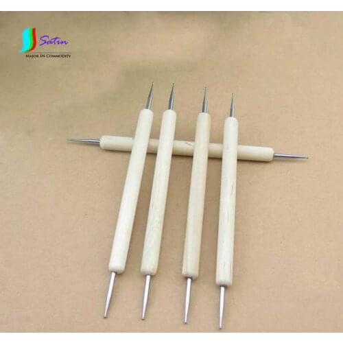 Handmade Leather Sculpture Drawing Pen,Wooden Leather Drawing Line Trace Pen,Leather Outline the muscles/lines Trace Pen S0593H