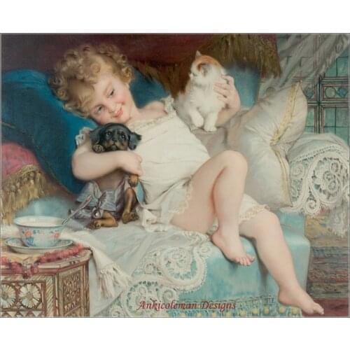 Counted Cross Stitch Kits Needlework Embroidery - Crafts 14 ct Aida DMC Color DIY Arts Handmade Home Decor - Trois Amis