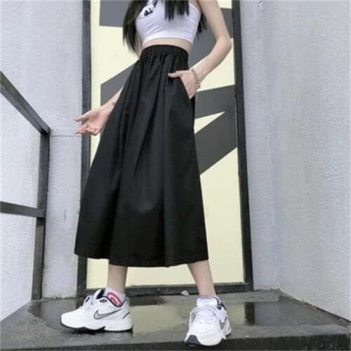 Dark Department minority womens wear 2021 spring and summer seven-minute wide leg trousers skirt women high waist loose slacks