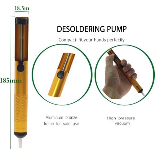 Triangle Aluminum Metal Desoldering Pump Suction Tin Gun Soldering Sucker Pen Removal Vacuum Soldering Iron Welding Tools