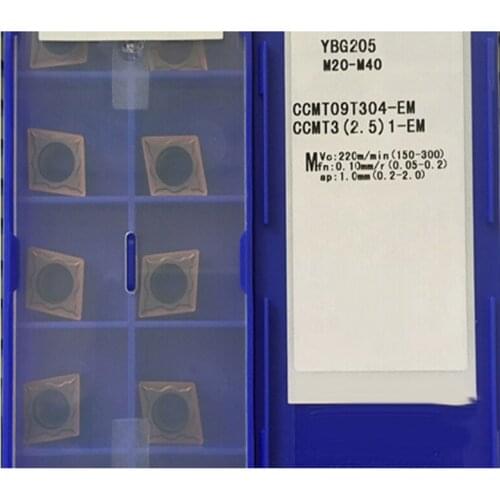 CNC Carbide Inserts CCMT060204-EM CCMT060208-EM CCMT09T304-EM CCMT09T308-EM CCMT120404 CCMT120408-EM YBG205 for Stainless Steel