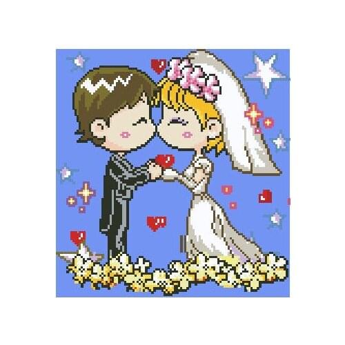 Cross stitch Handmade 14CT Counted Canvas DIY,Cross-stitch kits,Embroidery married 32-31