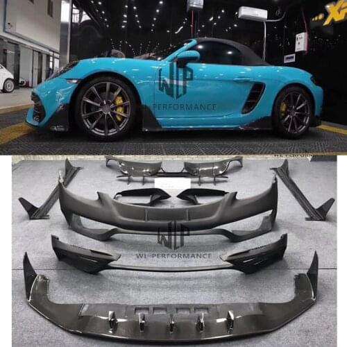 High quality Body kits Front bumper Rear lip Side skirts Engine hood Spoiler Side fenders For Porsche 718 boxster cayman