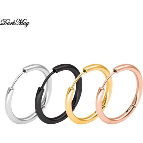 DarkMag 8mm/10mm/12mm Cartilage Earrings Ear Buckle for Women Simple Rainbow Boho Classic Small Earrings Stud Thin Hoops Gift