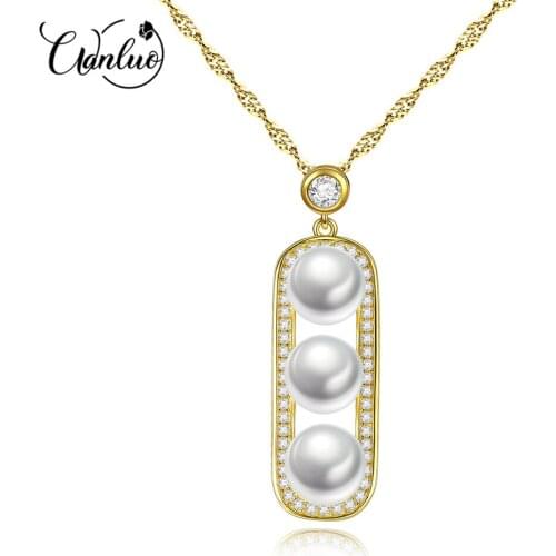 WL 925 Sterling Silver 3 Pearls Pendant Necklace For Elegant Women Luxury S925 Freshwater Pearls Wedding Jewelry Engagement Gift