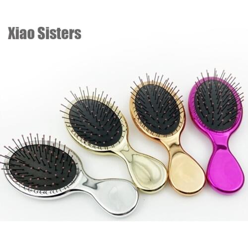 1PC Hairbrush Mini Handle Massage Comb Anti-static Hair Scalp Paddle Brushes barber Hair Brush Styling Tool pink hot comb