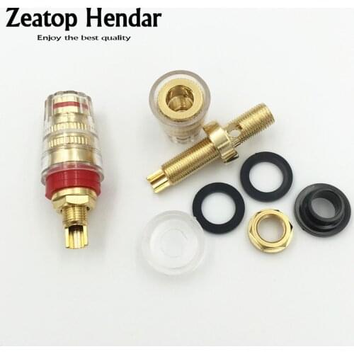 10Pcs High Quality Brass Gold plating Binding Post for Speaker Amplifier 4MM Banana Plug 46MM