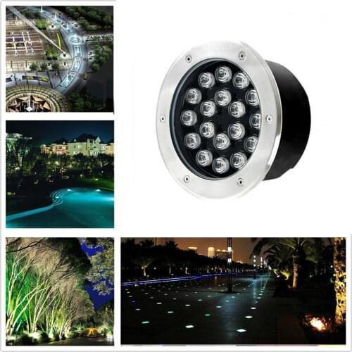 18W RGB Underground Lamps Buried Light Waterproof Led Garden Floor Deck Lights for Yard Driveway Terrace Stairs Lawn Lighting