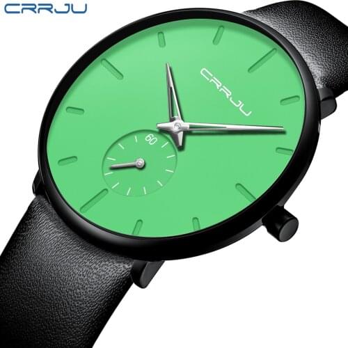 2021 CRRJU Mens Watches Top Brand Luxury Fashion Casual Business Quartz Watch Date Waterproof Wristwatch Relogio Masculino