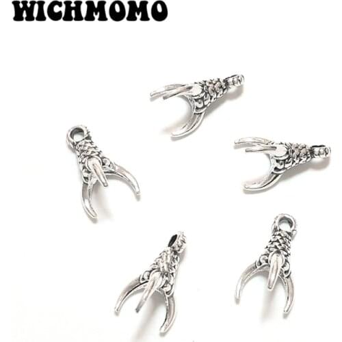 2019 Fashion 17*10mm 10pieces/bag Claws Zinc Alloy Charms Nautical Pendants Diy Necklaces Bracelets Accessories