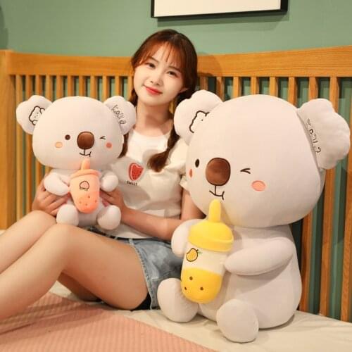 23-60cm Adorable Koala Plush Toy Cute Stuffed Baby Doll Cartoon Animal Australia Koala Toys with Fruit Bubble Tea Birthday Gift