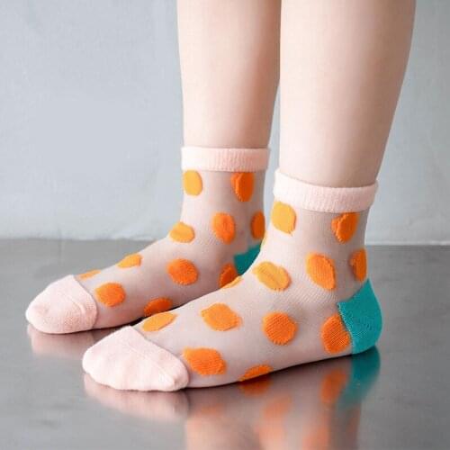 5 Pairs Lot Children Summer Short Nylon Socks With Print Kids Boys Girls Mesh Thin Cute Invisible Rainbow Socks Baby Accessories