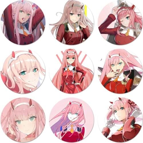 58mm Zero Two Darling in the FranXX Anime Badge Brooch Pin Accessories For Clothes Backpack Decoration gift