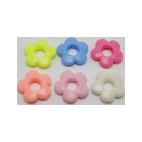 50 Mixed Pastel Color Acrylic Flower Donut Beads 20mm Jewelry Making