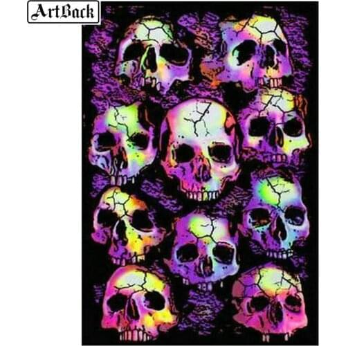 ArtBack 5d diy diamond painting skull full square 3D diamond mosaic resin diamond embroidery crafts kit