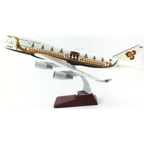 FREE SHIPPING 47CM 747 THAI APEC LIVERY(CANOE) METAL BASE AND RESIN MODEL PLANE AIRCRAFT MODEL TOY AIRPLANE BIRTHDAY GIFT