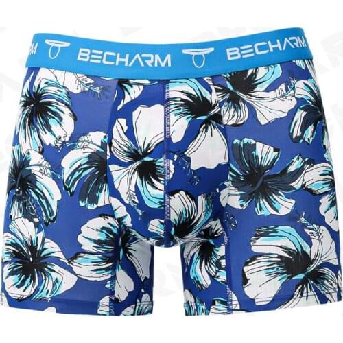 Becharm Mens Boxers Shorts Printing Panties Set of Men Underpants Boxer Man Pure Cotton Breathable Large Size Male Briefs Sexy