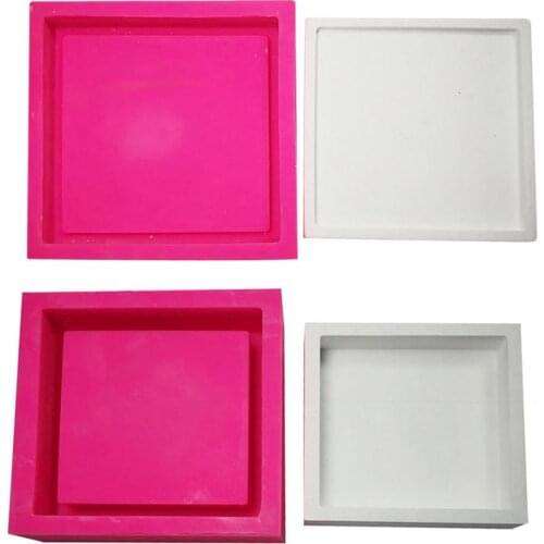 Cement Flowerpot Concrete Siliicone Mould DIY Plaster Storage Tray Home Table Decoration Concrete Planter Pallet Silicone Mold