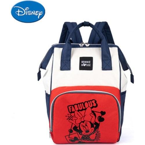 Disney Mickey Minnie Diaper Bag Mommy Bag Large Capacity Multifunctional Handbag Waterproof Baby Bottle Insulation Backpack