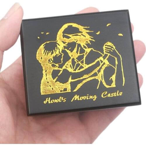 Sinzyo Howls Moving Castle-Merry Go Round of Life black with mirror Music Box Carved Mechanism Wind Up Gift for Christmas