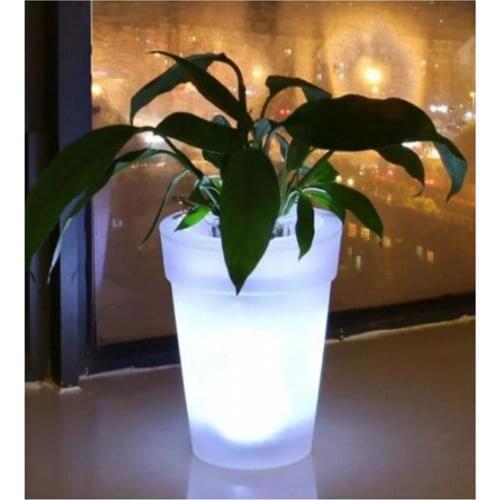 Environmentally Design Solar Power Lighting Flowerpot Garden Landscape Lamp Lighting Flower Pot Outdoor Yard LED Landscape Light