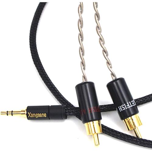 HIFI Silver RCA Cable 2RCA to 3.5 Audio RCA 3.5mm Jack RCA AUX Cable for DJ Amplifiers Subwoofer Audio Mixer Home Theater DV