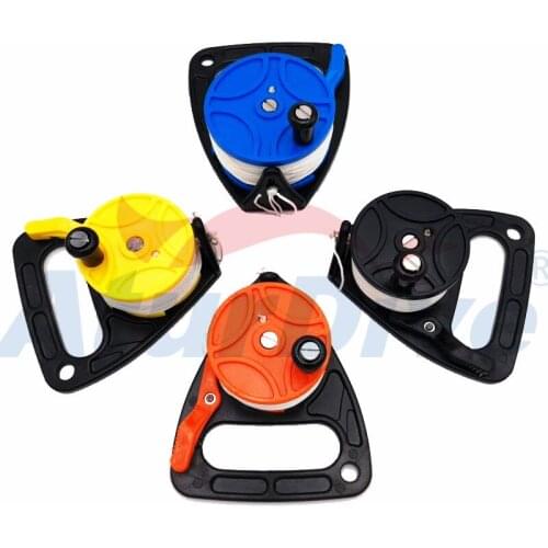 MagiDeal SMB Dive Wreck Cave Reel with Handle, 150ft Line, Thumb Stopper, Clip Hook for Underwater Scuba Diving Diver Snorkelin