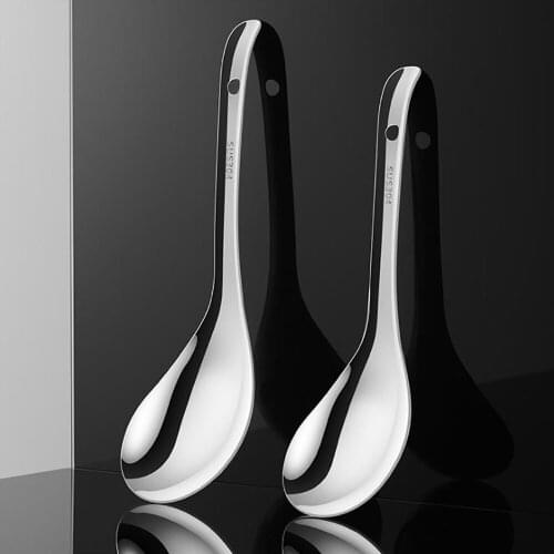 1Pcs 304 Stainless Steel Rice Spoon For Household Canteen Hotel Hotel Spoon Dinner Spoon Soup Spoon