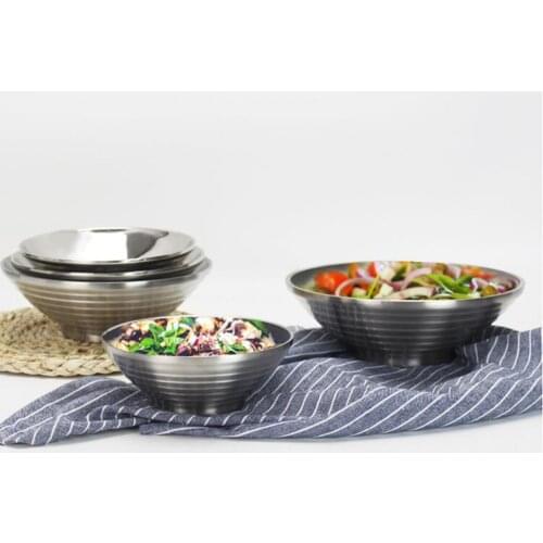 Stainless Steel Ramen Noodle Soup Pasta Bowl, Double Wall Insulated Salad Fruit Vegetable Serving Bowl, Kids Bowl