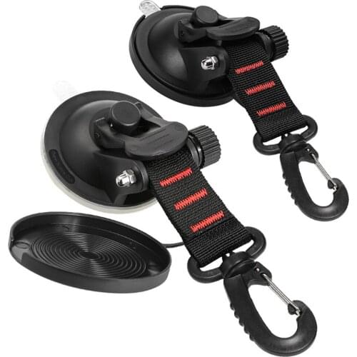 Multifunctional Heavy Duty Suction Cup Anchor with Securing Hook + Cover for Tie Down Luggage Tarps Tents Camping Car Van