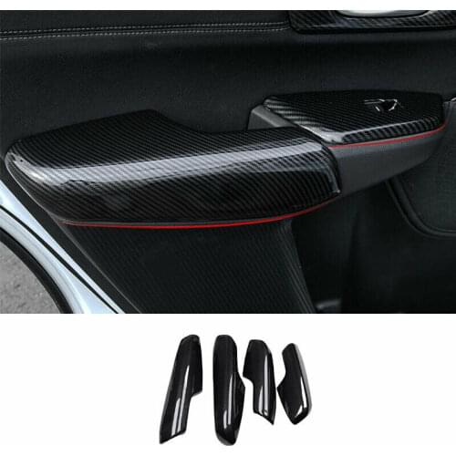 Fit For Honda CRV CR-V 2017-2021 Carbon Fiber Inner Door Armrest Cover Trim 4PCS Car modification Auto parts