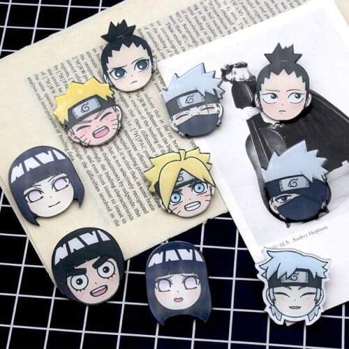 2021 New Creative Acrylic Japanese Anime Brooch Sasuke Hatake Kakashi Orochimaru Tsunade Animation Brooch Jewelry Wholesale