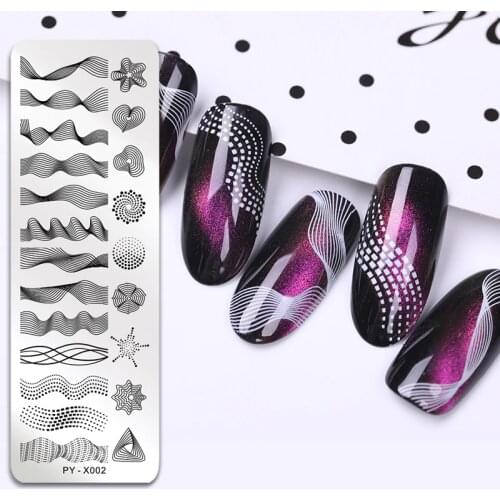 PICT YOU Nail Stamping Plate Geometric Line DIY Image Plate Stencil For Nails Polish Printing Stamping Templates Design Tools