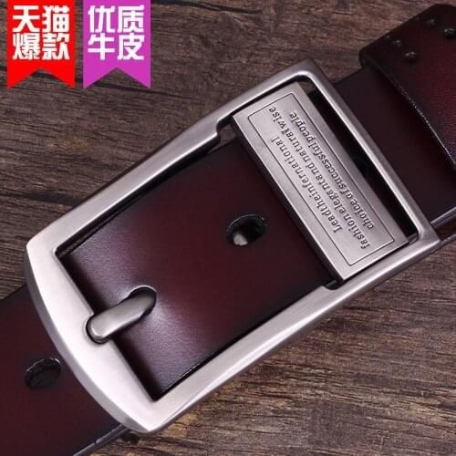Mens Genuine Real Leather Pin Buckle Belts Casual Cowskin Fashion Strap Male Jeans Belt Luxury Design Waist Band Top Quality