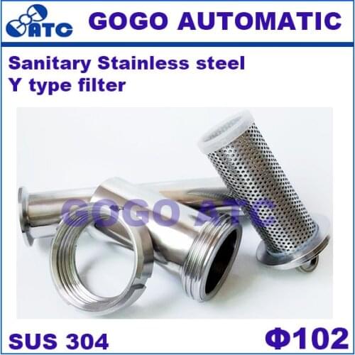 Sanitary Stainless steel 304 O.D 102 mm Y type filter Oblique plug-in pipe welding Sanitary filter Angle filter